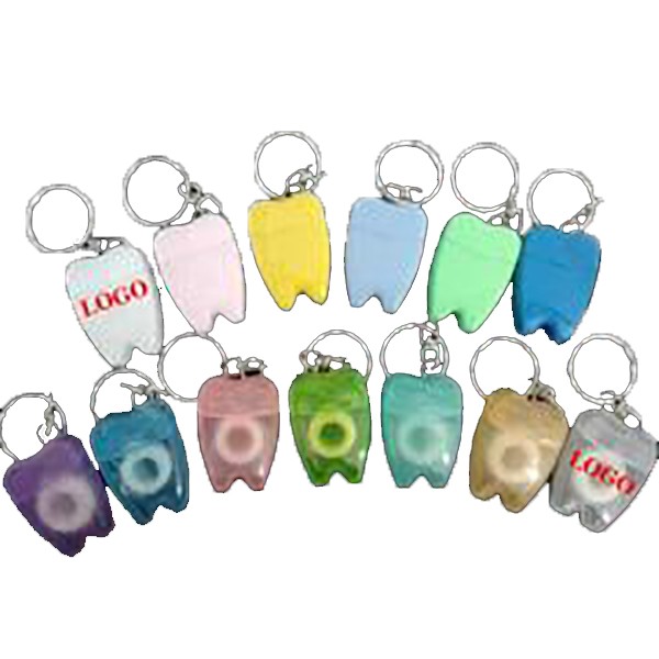 Disposable Teeth Shape Dental Floss with Keychain