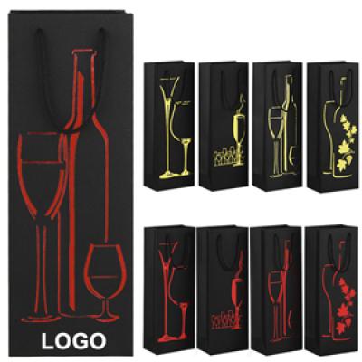 Single Bottle Wine Paper Bag Carrier Single Bottle Wine Paper Bag Carrier