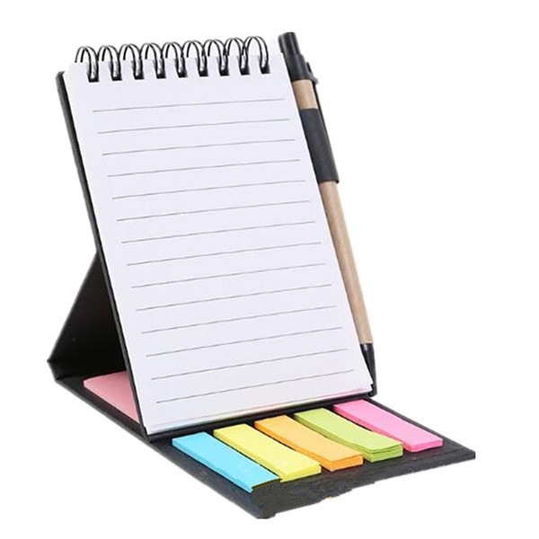Spiral Notebook With Sticky Notes and Pen